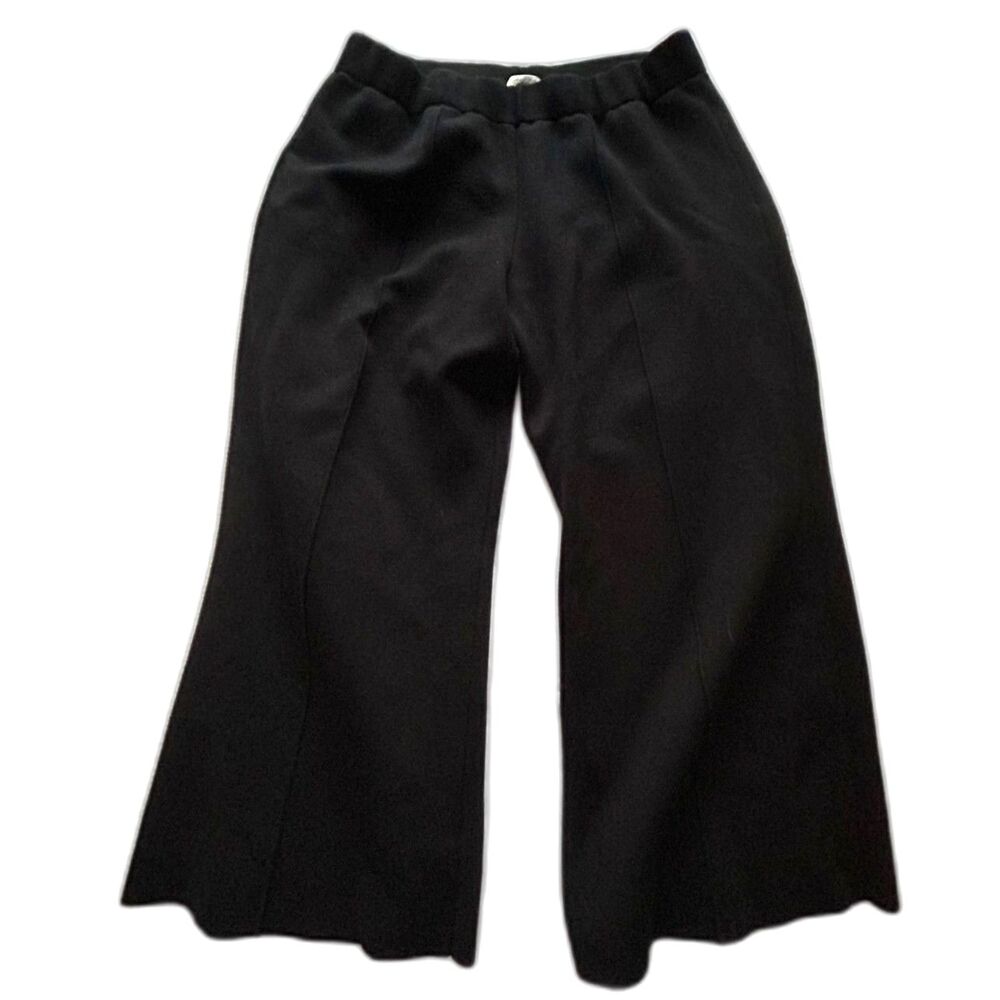 Lafayette 148 New York Black Knit Wide Leg Pull On Pants